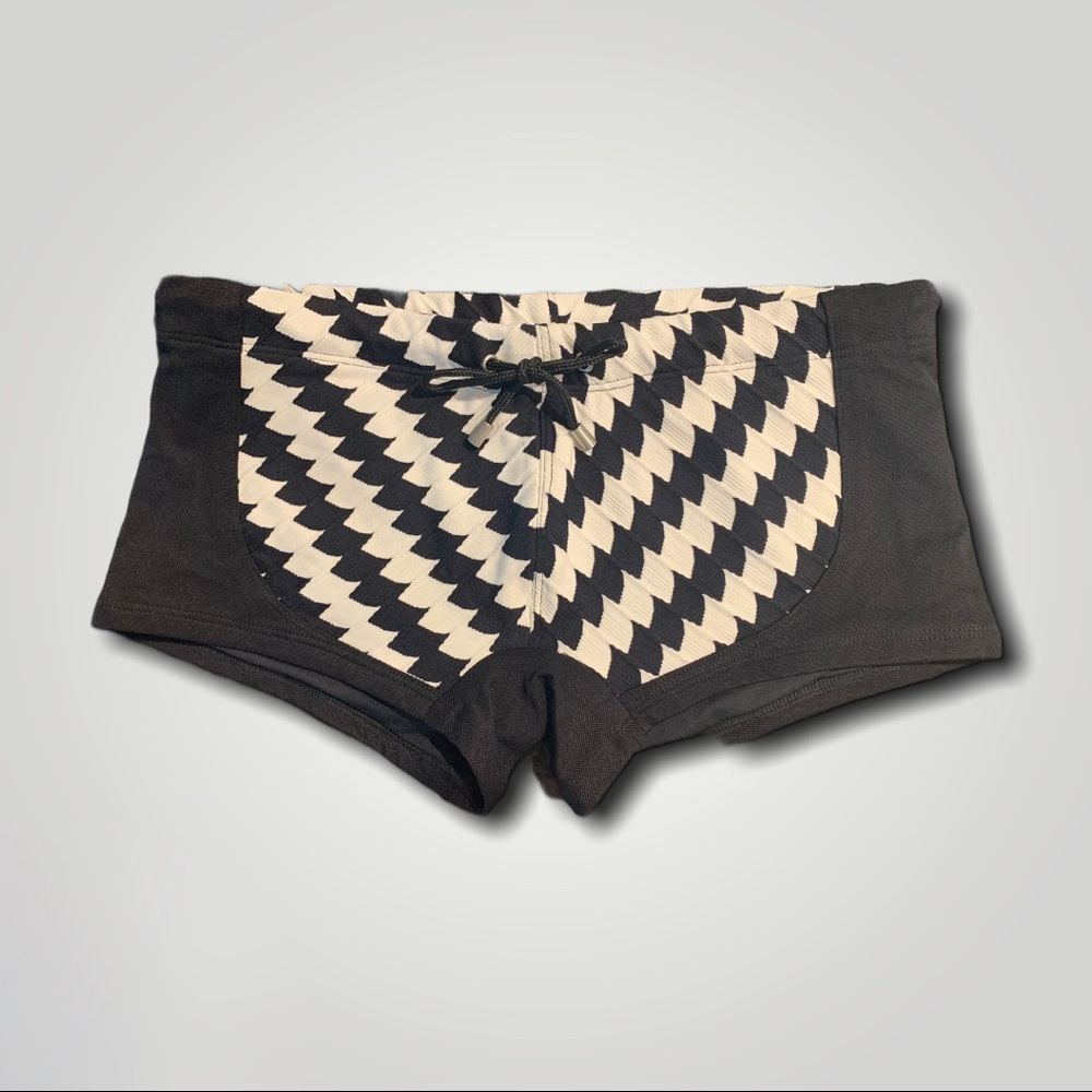 Mr. Turk Speedo Swim Trunks Black & White Swimsuit